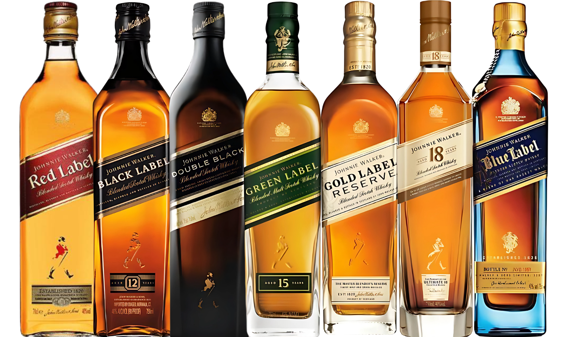 Johnnie Walker Collection: Red, Black, Double Black, Green, Gold