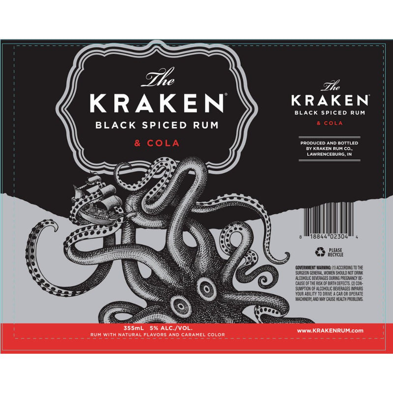 Load image into Gallery viewer, Kraken Black Spiced Rum &amp; Cola Cocktail 4PK - Main Street Liquor
