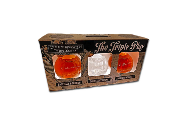 Cooperstown Distillery The Triple Play Baseball Gift Set