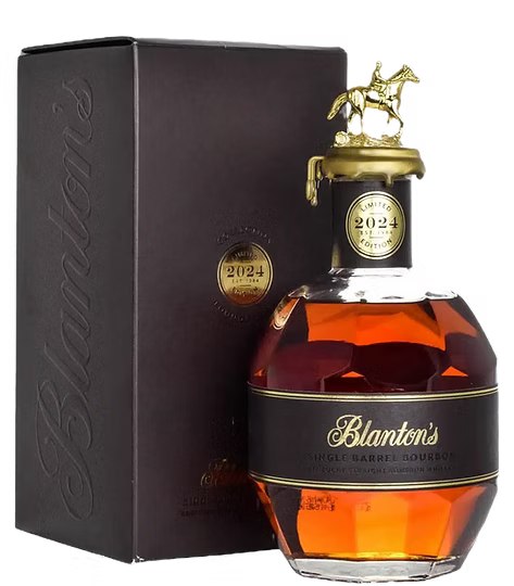 A bottle of Blanton’s Bourbon La Maison du Whisky Single Barrel 