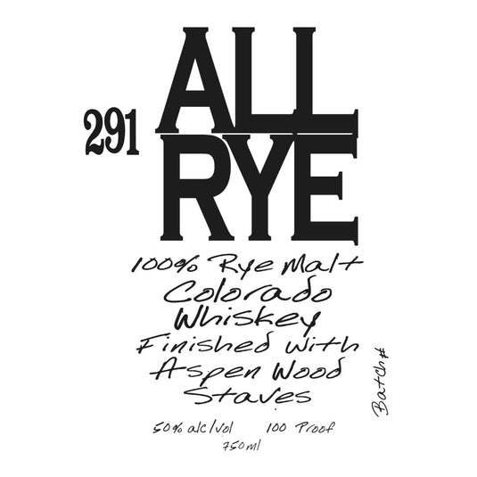 291 All Rye Colorado Rye - Main Street Liquor