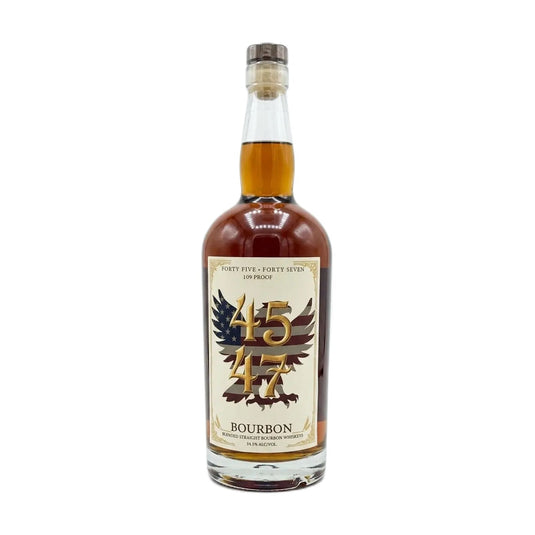 4547 109 Proof Blended Straight Bourbon Whiskey 750mL bottle with gold 45/47 eagle label