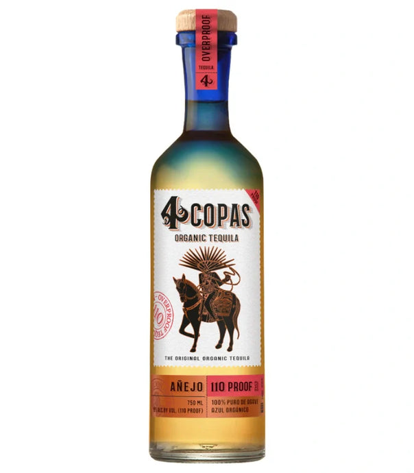 4 Copas Organic Tequila Añejo Overproof 110 750mL