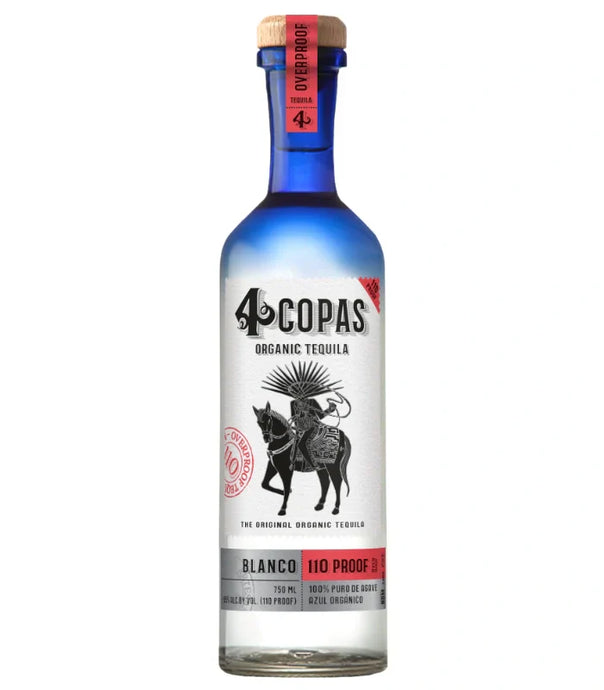 4 Copas Organic Tequila Blanco Overproof 110 750mL