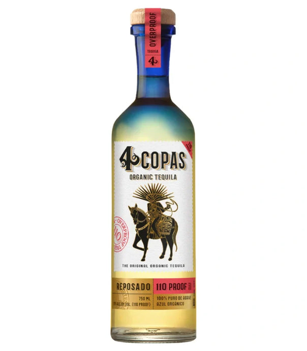 4 Copas Organic Tequila Reposado Overproof 110 750mL