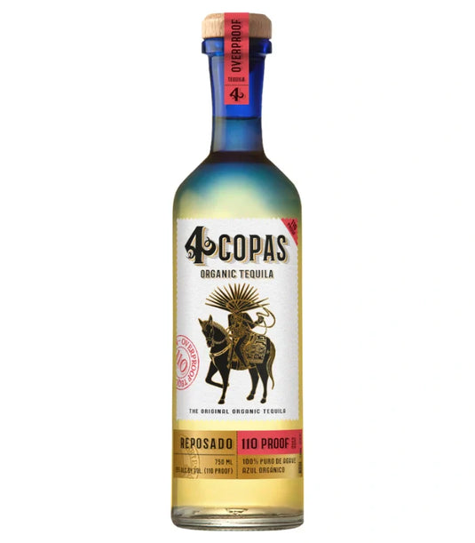 4 Copas Organic Tequila Reposado Overproof 110 750mL