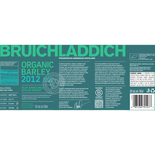 Bruichladdich Organic Barley 2012