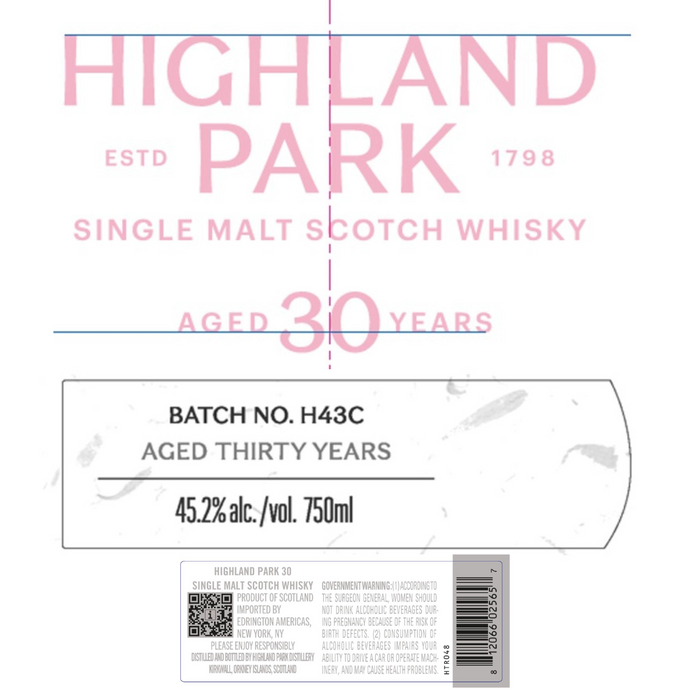 Highland Park 30 Year Old Single Malt Scotch Whisky