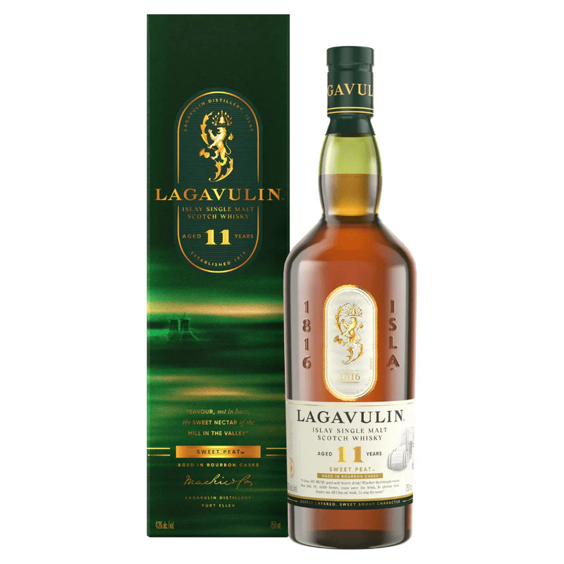 Load image into Gallery viewer, Lagavulin 11 Year Old Sweet Peat Islay Single Malt Scotch Whisky 750ml - Main Street Liquor
