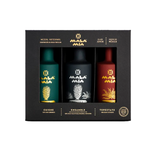 Mala Mía Mezcal 200ml Variety Pack Artisanal Mexican Mezcal Gift Set (Cuishe, Ensamble, Tepeztate) - Main Street Liquor