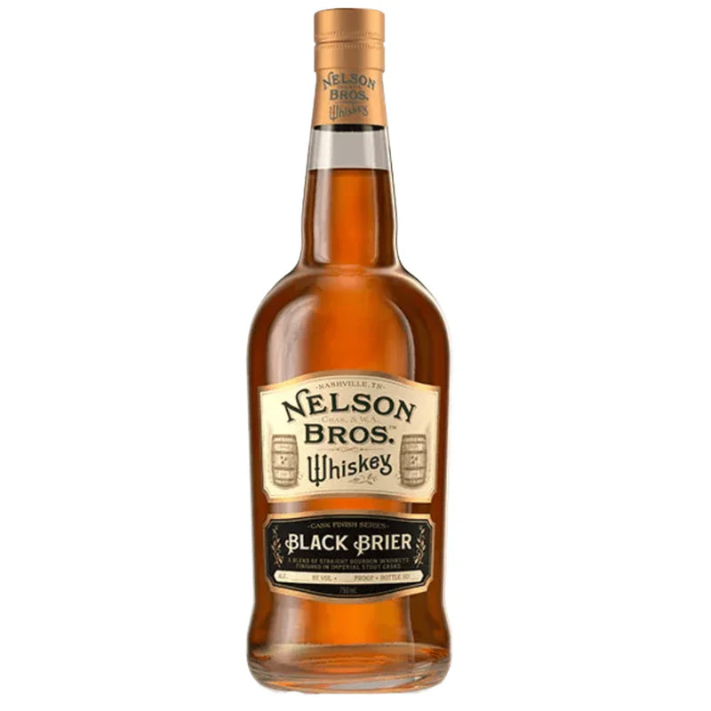 Load image into Gallery viewer, A bottle of Nelson Bros Black Brier Bourbon from Nelson’s Green Brier, expertly finished in Imperial Stout casks.
