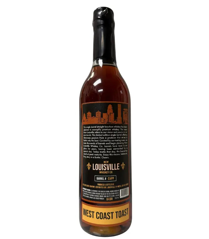 Load image into Gallery viewer, Nulu New Louisville Whiskey Co. 8 Year Bourbon “West Coast Toast” Barrel C499 128.4 Proof - Main Street Liquor
