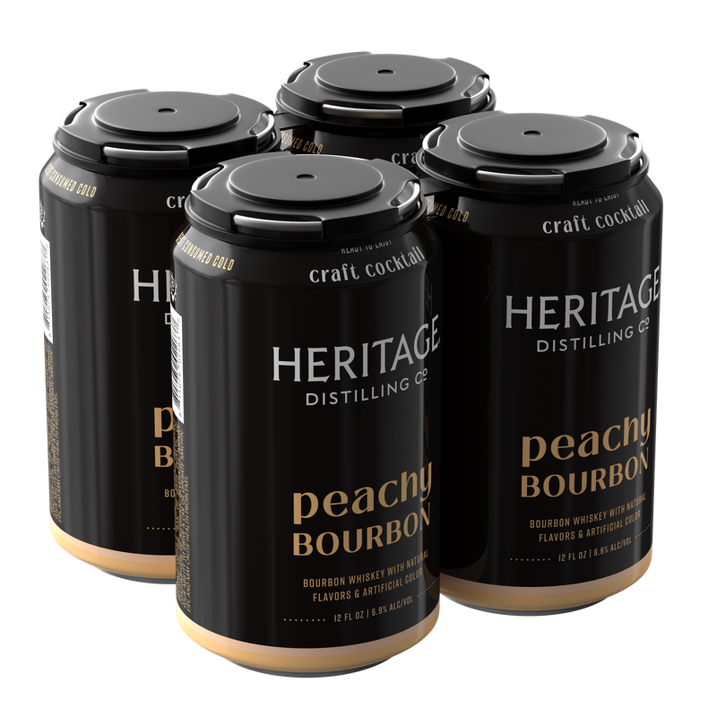 Load image into Gallery viewer, Heritage Distilling Co Peachy Bourbon 4 Pack Cans - Main Street Liquor
