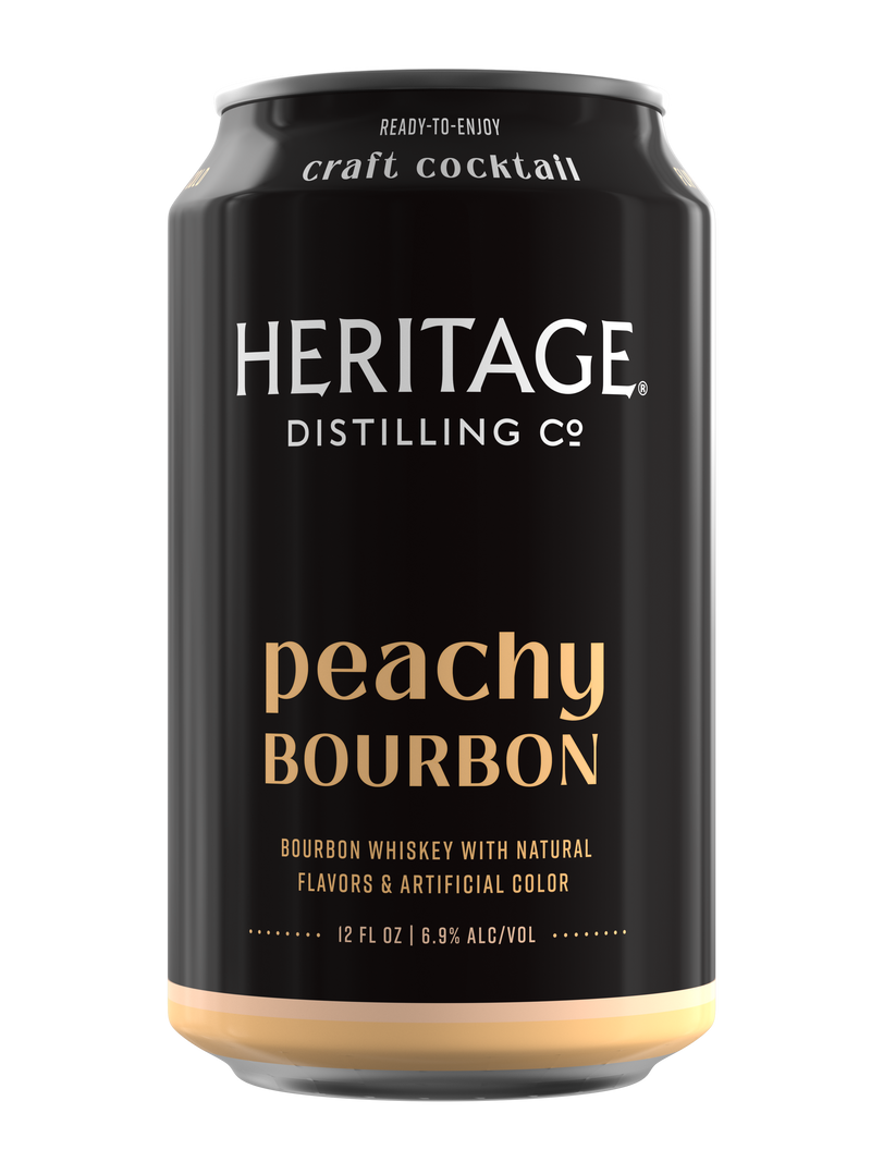 Load image into Gallery viewer, Heritage Distilling Co Peachy Bourbon 4 Pack Cans - Main Street Liquor
