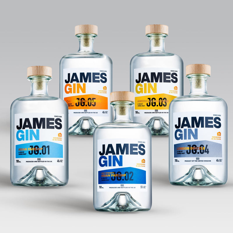 Load image into Gallery viewer, James Gin The Famous Five 5 Bottle Bundle W/ Souvenir Gift Key Chain - Main Street Liquor

