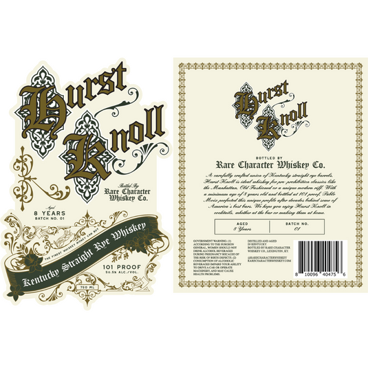 Hurst Knoll 8 Year Old Kentucky Straight Rye Whiskey By Rare Character