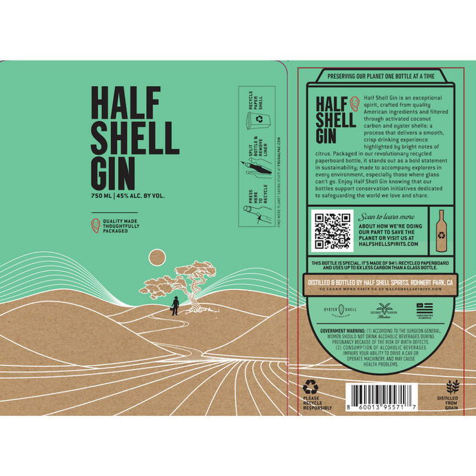 Half Shell Gin Eco-Friendly American Craft Gin