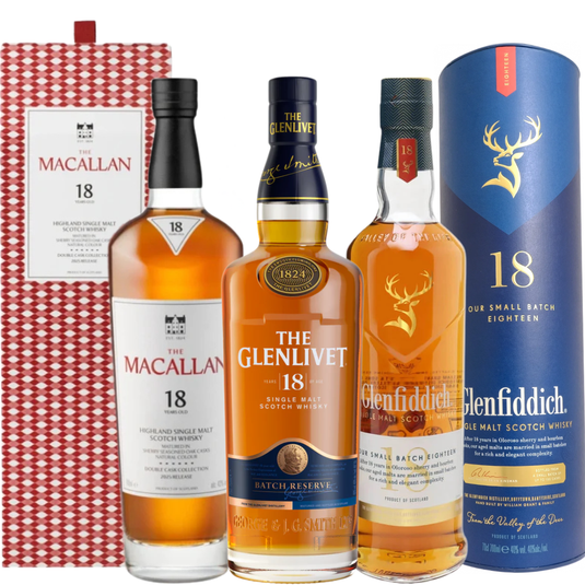 Scotch Diamond Collector Pack: The Macallan 18 Year Double Cask, Glenfiddich 18 Year, The Glenlivet 18 Year - Main Street Liquor