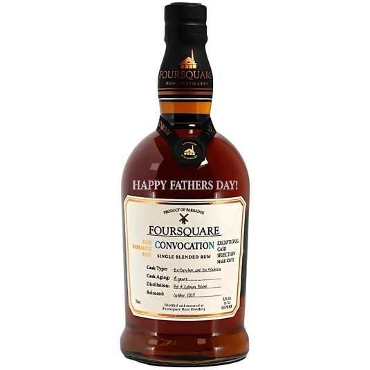 A Foursquare Rum Distillery Convocation Exceptional Cask Selection Mark XXVIII Rum 2026 bottle with a maroon cap and 