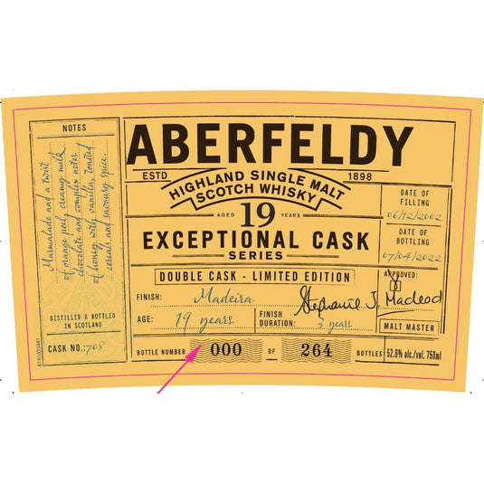 Aberfeldy 19 Year Old Exceptional Cask Series Madeira Finish - Main Street Liquor