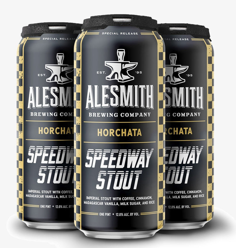 Load image into Gallery viewer, AleSmith Speedway Stout: Horchata Edition (12% ABV) 16oz Cans - Main Street Liquor
