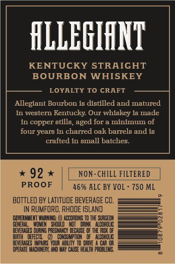 Load image into Gallery viewer, Allegiant Kentucky Straight Bourbon Whiskey Aged 4 Years 750ml - Main Street Liquor
