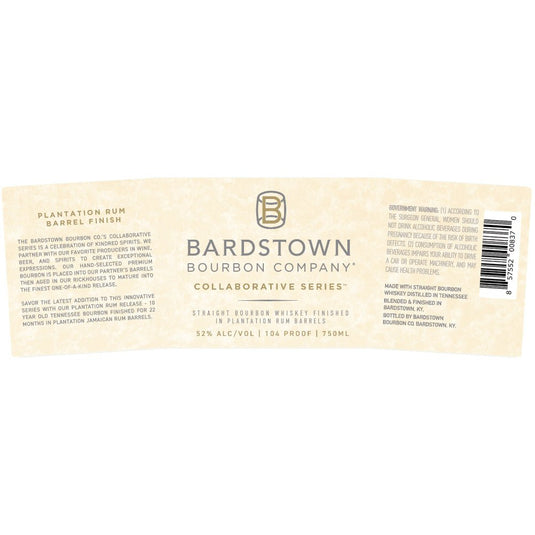 Bardstown Bourbon Collaborative Series Plantation Rum Barrel Finish - Main Street Liquor