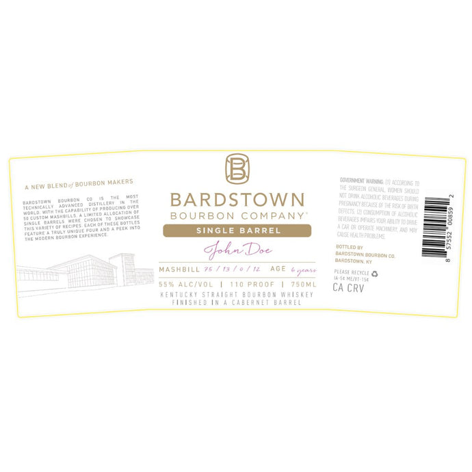 Bardstown Bourbon Single Barrel Bourbon Finished in a Cabernet Barrel - Main Street Liquor