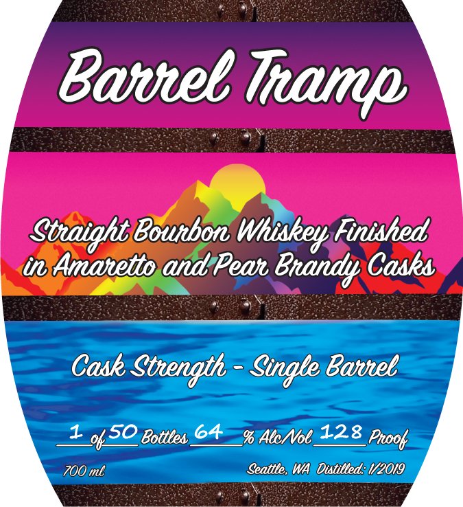 Load image into Gallery viewer, Barrel Tramp Straight Bourbon Whiskey Finished in Amaretto &amp; Pear Brandy Casks Single Barrel Cask Strength - Main Street Liquor
