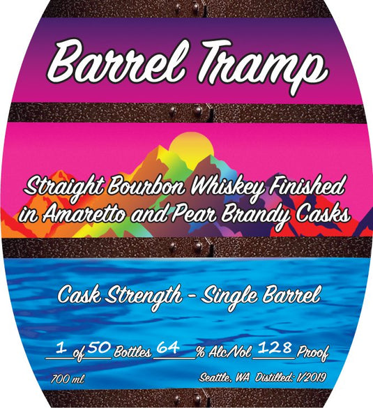 Barrel Tramp Straight Bourbon Whiskey Finished in Amaretto & Pear Brandy Casks Single Barrel Cask Strength - Main Street Liquor