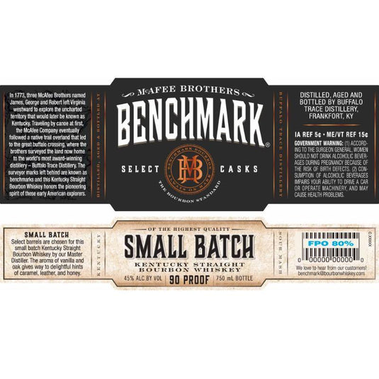 Benchmark Small Batch - Main Street Liquor