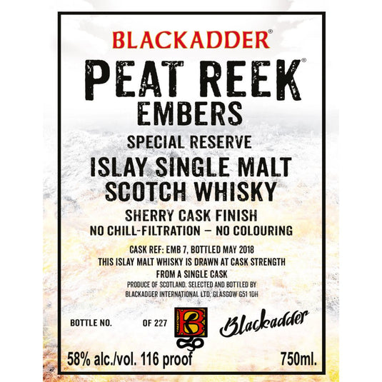 Blackadder Peat Reek Embers Special Reserve - Main Street Liquor