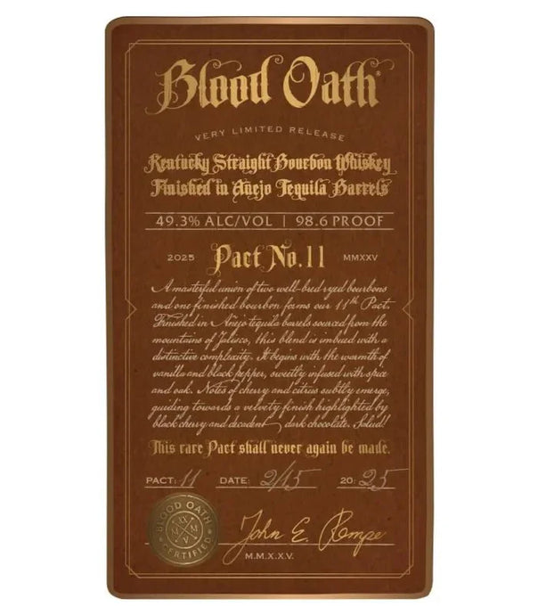 Blood Oath Pact No. 11 Bourbon Whiskey 750mL - Main Street Liquor