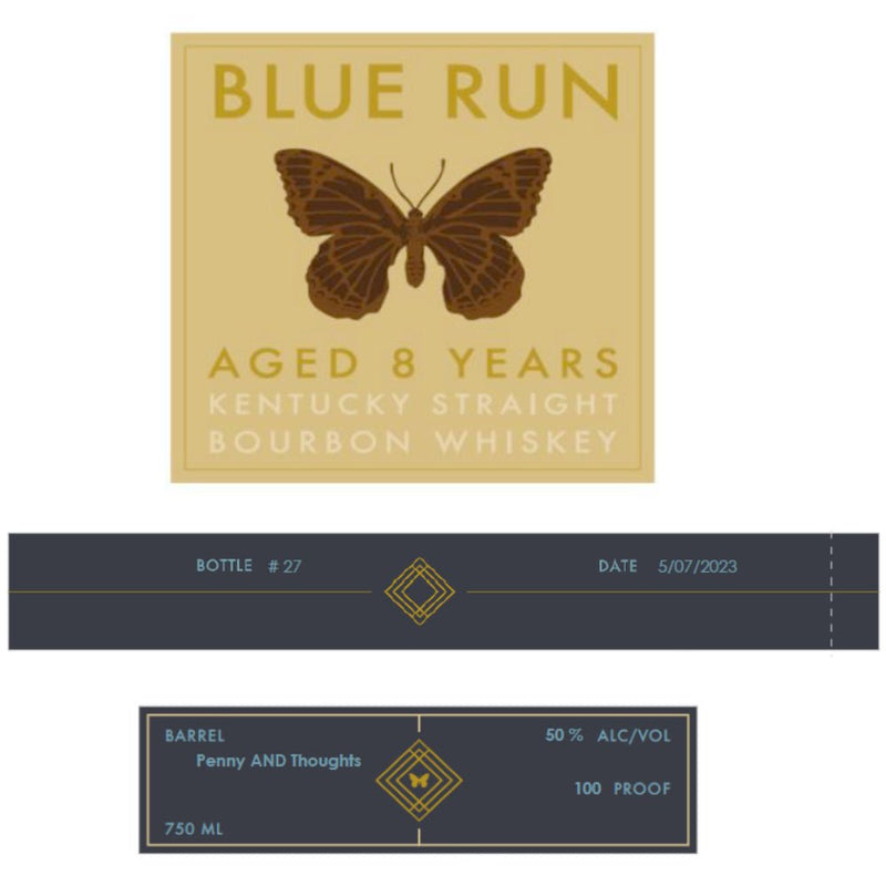 Load image into Gallery viewer, Blue Run 8 Year Old Penny and Thoughts Straight Bourbon - Main Street Liquor
