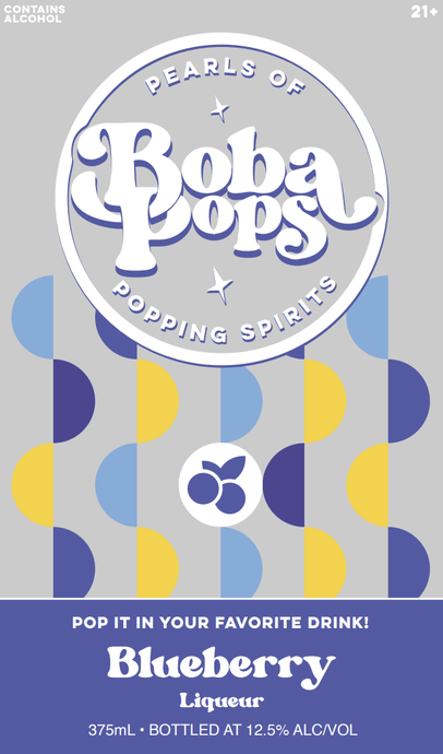 Boba Pops Blueberry Liqueur Pearls of Popping Spirits 375mL - Main Street Liquor