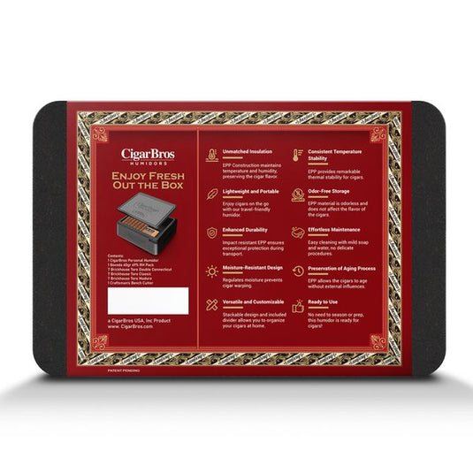 Brick House 21 Premium Cigars Set & Cutter + Personal Humidor by CigarBros - Main Street Liquor