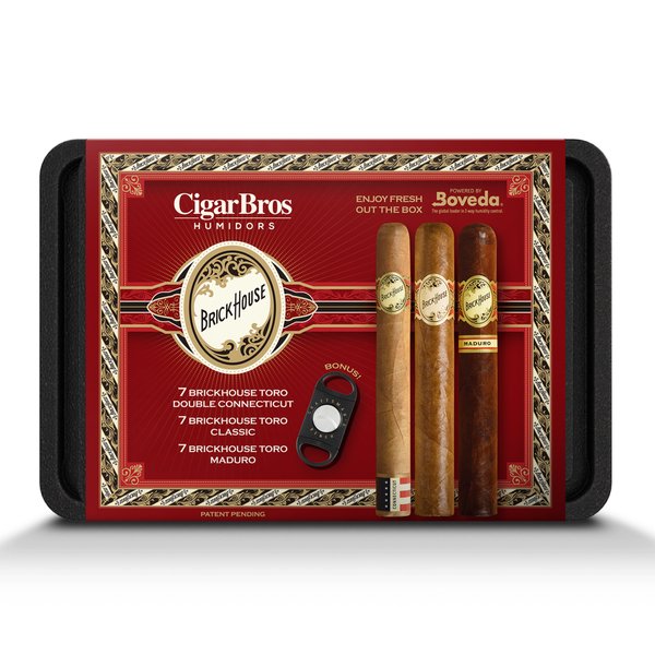 Load image into Gallery viewer, Brick House 21 Premium Cigars Set &amp; Cutter + Personal Humidor by CigarBros - Main Street Liquor

