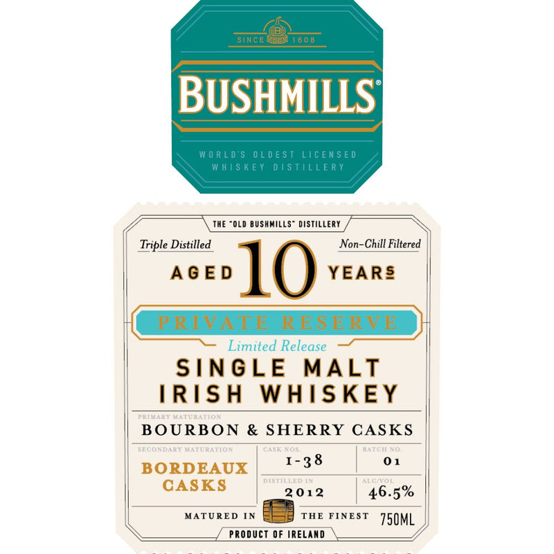 Load image into Gallery viewer, Bushmills 10 Year Old Private Reserve Bordeaux Cask Finished - Main Street Liquor
