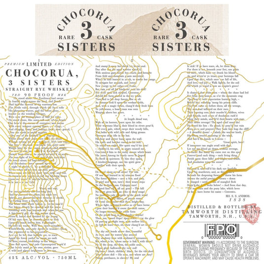 Chocorua 3 Sisters Straight Rye Whiskey - Main Street Liquor