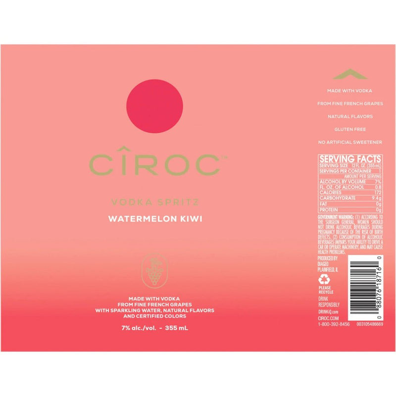 Load image into Gallery viewer, Ciroc Vodka Spritz Watermelon Kiwi 4PK Cans - Main Street Liquor
