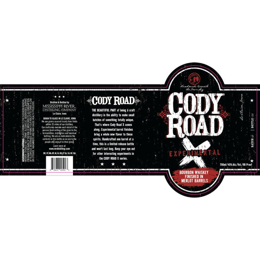Cody Road Experimental Bourbon Finished in Merlot Barrels - Main Street Liquor