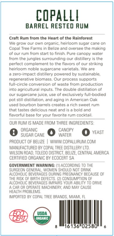 Load image into Gallery viewer, Copalli Barrel Rested Organic Rum High Proof - Main Street Liquor

