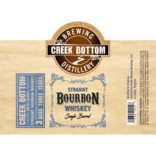 Creek Bottom Single Barrel Straight Bourbon - Main Street Liquor