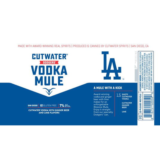 Cutwater Spirits LA Dodgers Vodka Mule - Main Street Liquor
