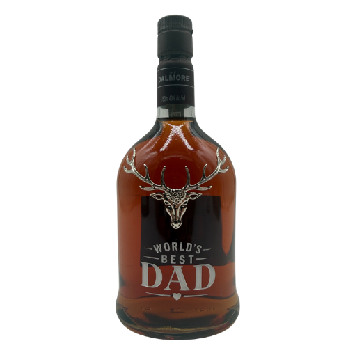 Celebrate Father's Day with The Dalmore 12 Year Old Scotch Whisky – Father’s Day Custom Hand-Painted Bottle, featuring a 