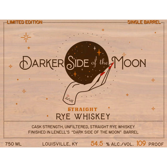 Darker Side of the Moon Straight Rye Whiskey - Main Street Liquor
