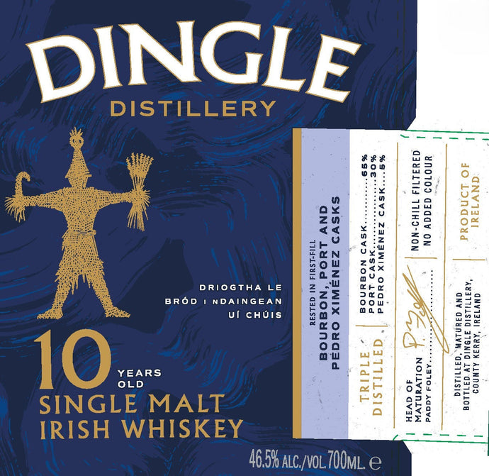 Dingle 10 Year Old Single Malt Irish Whiskey Triple Distilled 700ml