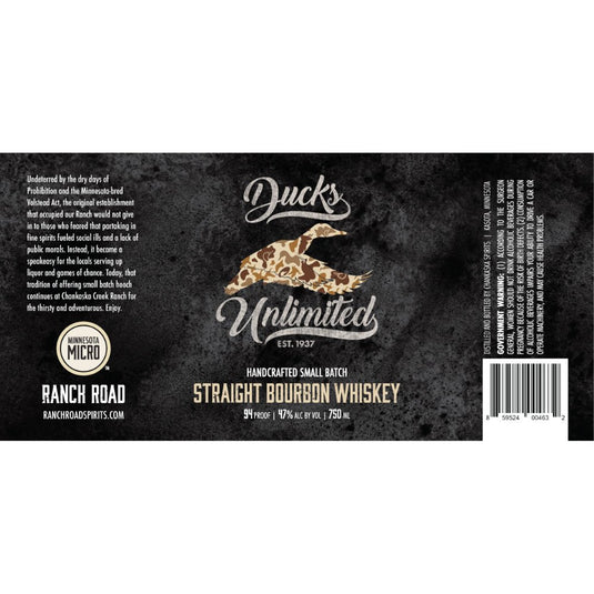 Ducks Unlimited Straight Bourbon Whiskey - Main Street Liquor