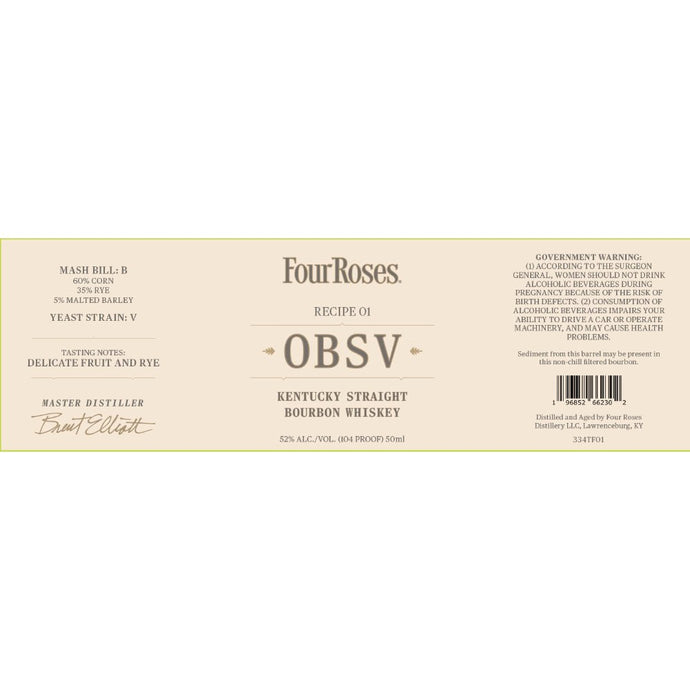 Four Roses Recipe 01 OBSV Kentucky Straight Bourbon - Main Street Liquor