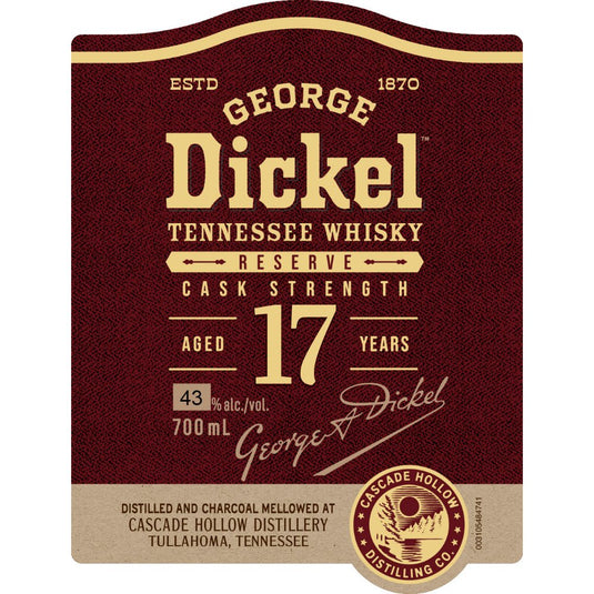 George Dickel 17 Year Old Reserve - Main Street Liquor